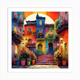 Colorful Houses 1 Art Print