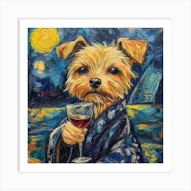 Dog In Bathrobe 3 Art Print