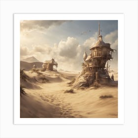 Fantasy Castle In The Desert Art Print