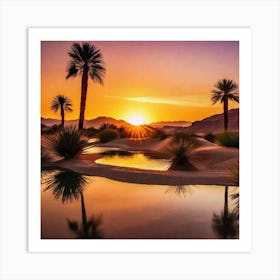 Sunset In The Desert 9 Art Print