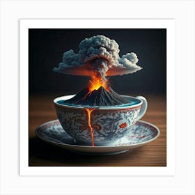 Volcano In A Cup Art Print