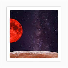 Red Blood Moon Art Print