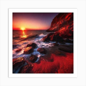 Sunset At The Beach 286 Art Print