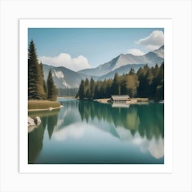 Lake In The Mountains 1 Art Print