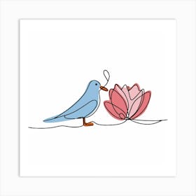 Bird And Flower Art Print