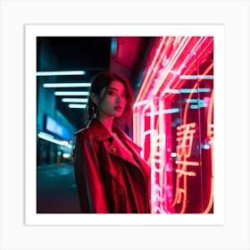 Neon Girl Art Print