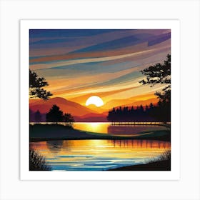 Sunset Painting 11 Art Print