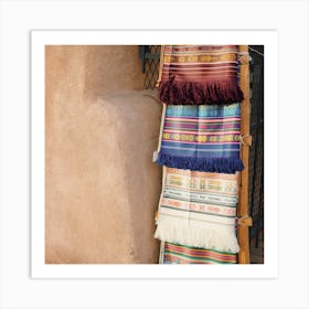 Blankets On Rack Art Print