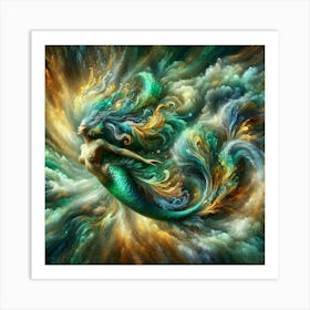 Mermaid In The Clouds Art Print