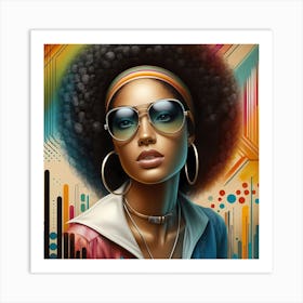 Girl With Afro Art Print