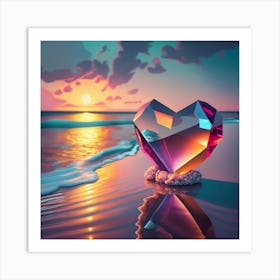 Heart On The Beach Art Print