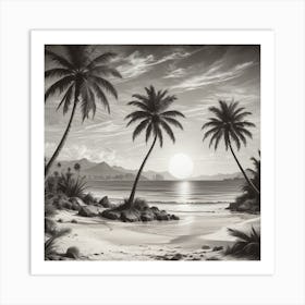 Sunset At The Beach 16 Art Print