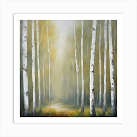 Abstract Birch Forest 4 Art Print