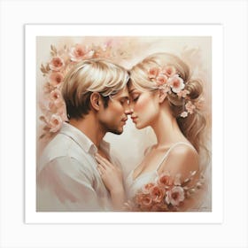 Couple Kissing Painting Art Print