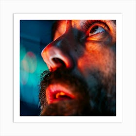 Close Up Portrait Of A Man With Beard Art Print