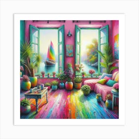 Colorful Living Room Art Print