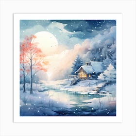 Winter Wonderland Watercolour Harmony Art Print