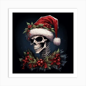 Christmas Skeleton 1 Art Print
