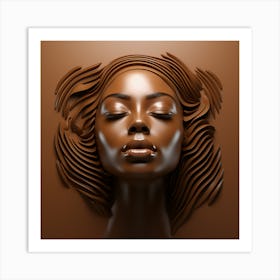 Black Woman With Brown Hair Art Print