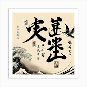 Calligraphy Piece With Japanese Characters (4) Art Print