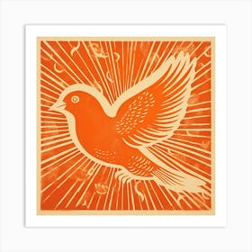 Retro Bird Lithograph Dove 1 Art Print