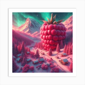 Raspberry In The Snow Art Print