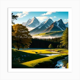 Land In The Mountains Art Print