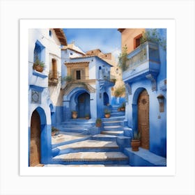 Chefchaouen 2 Watercolor Art Print