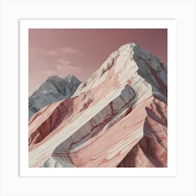 Default Pink And White Marble Mountain I Art 3 Art Print