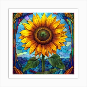 Flowers Stained Glass Sublimation 14 Art Print