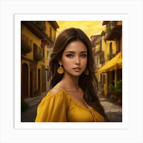 Golden Elegance in the streets Art Print