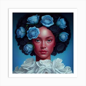 Blue Roses Art Print