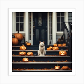 Halloween Cat 20 Art Print