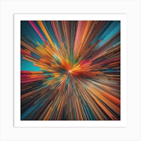 An Abstract Color Explosion 1, that bursts with vibrant hues and creates an uplifting atmosphere. Generated with AI,Art style_Architecture,CFG Scale_3,Step Scale_50. Art Print