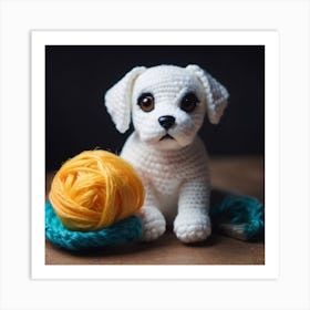 Little white puppy 1 Art Print