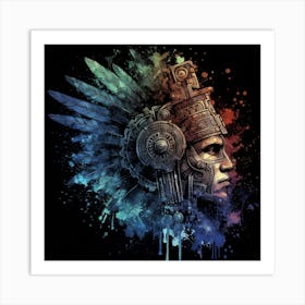 Aztec Head 1 Art Print