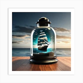 Ship In A Glass Jar Art Print