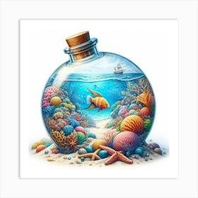 Bottle Of Fish Art Print
