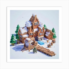 A Snow Village 5 Art Print