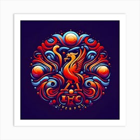 A Logo Of Liverpool Football Club In Beautiful Abstract Colors 4 Art Print