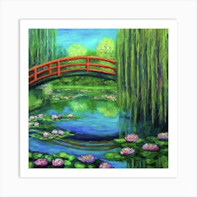 Water Lily Bridge Art Print