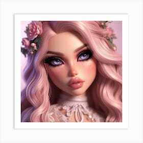 Doll With Pink Hair Art Print