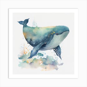 Whale Watercolor Painting Art Print