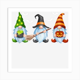 Retro Halloween Gnomes Cute Autumn Pumpkin Fall Funny Art Print