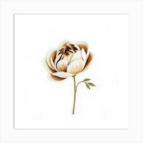 Embroidered Peony Blossom Art Print