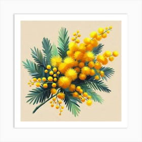 A branch of blooming mimosa 1 Art Print