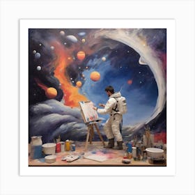 Astronaut Painting Art Print