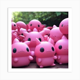 Pink Toy Figurines Art Print