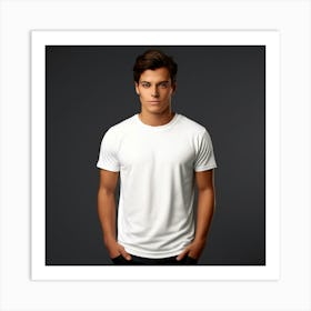 Mock Up Tshirt Blank Plain Cotton Unprinted Simple Minimalist Canvas Customizable Basic (16) Art Print