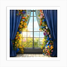 Window With Flowers 1 Art Print